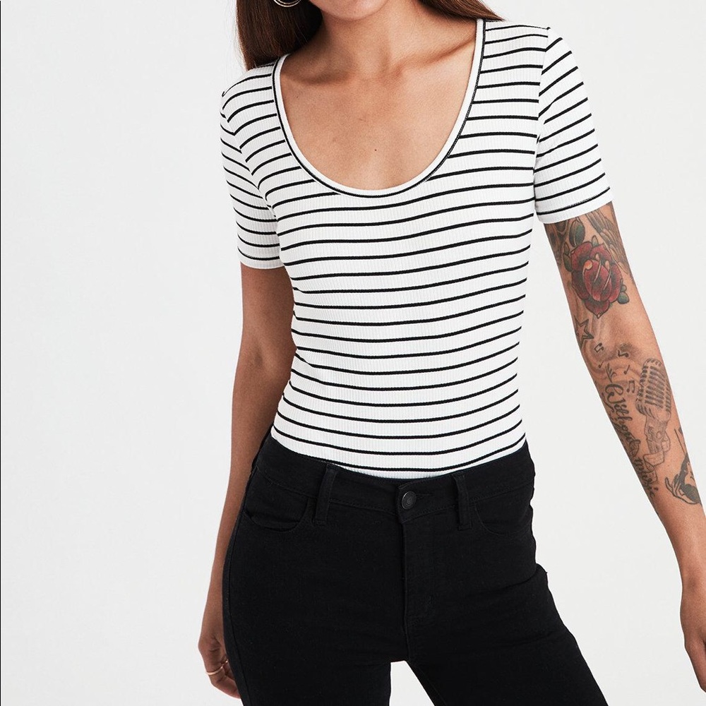 AEO Soft&Sexy Ribbed Scoopneck Bodysuit NWT